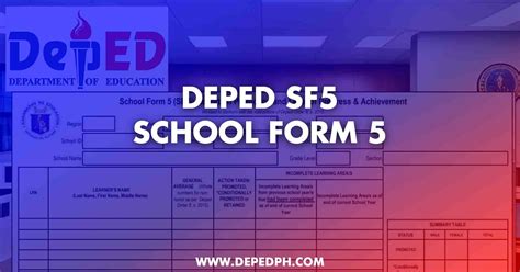 sf 5 deped|Modified School Forms 5 and 6 in conformity with DO .